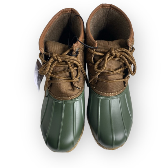 St. John's Bay Denton Rain Boots Green Brown Size 6 NIB - Picture 3 of 9